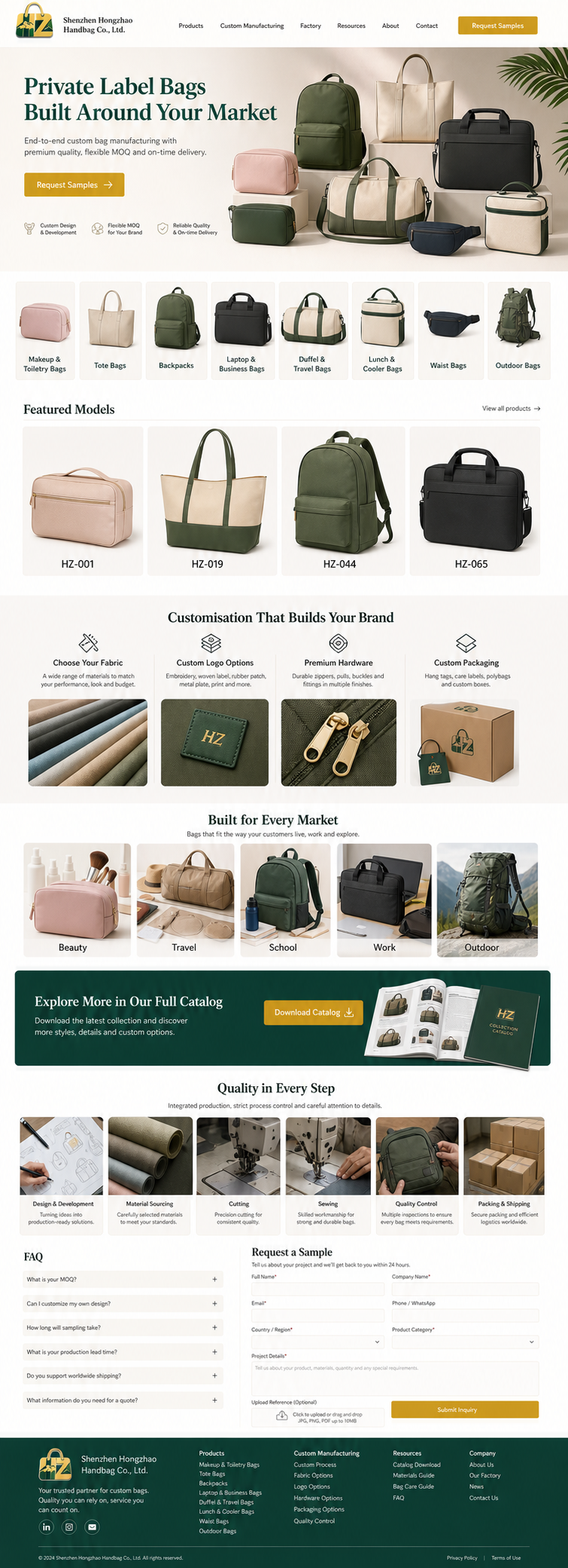 Hongzhao custom bag collection